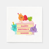 Super eenvoudige Bumble Nums Verjaardagstaart Servet (Voorkant)