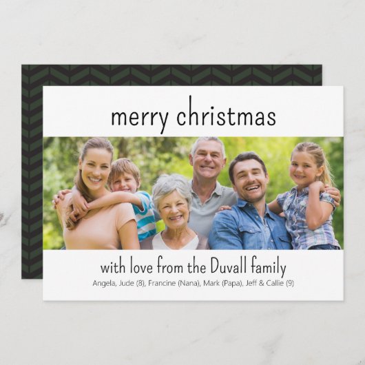 Super eenvoudige foto kerst Kaart (Voorkant / Achterkant)