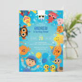 Super eenvoudige karakter Confetti Verjaardag Kaart (Staand voorkant)