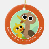 Super eenvoudige liedjes | 5 kleine eendjes 1e ker keramisch ornament (Voorkant)