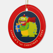 Super eenvoudige liedjes Hugo Rhymington Holiday Keramisch Ornament (Links)