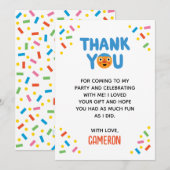 Super Eenvoudige Noodle & Pals Confetti 1e Verjaar Bedankkaart (Voorkant / Achterkant)