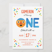 Super Eenvoudige Noodle & Pals Confetti 1e Verjaar Kaart (Voorkant)