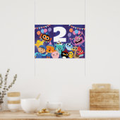 Super eenvoudige personages feestelijke verjaardag poster (Keuken)