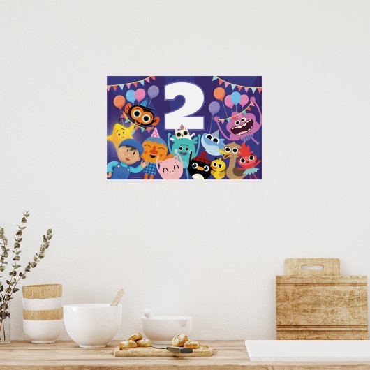 Super eenvoudige personages feestelijke verjaardag poster (Keuken)