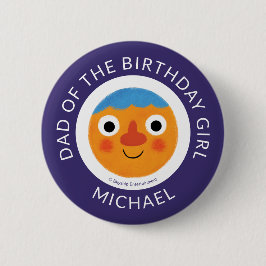 Super eenvoudige personages feestelijke verjaardag ronde button 5,7 cm