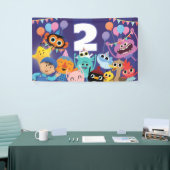 Super eenvoudige personages feestelijke verjaardag spandoek (Beurs)