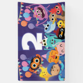 Super eenvoudige personages feestelijke verjaardag spandoek (Verticaal)