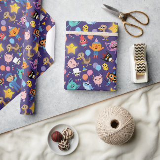 Super eenvoudige tekens Verjaardagspatroon Cadeaupapier