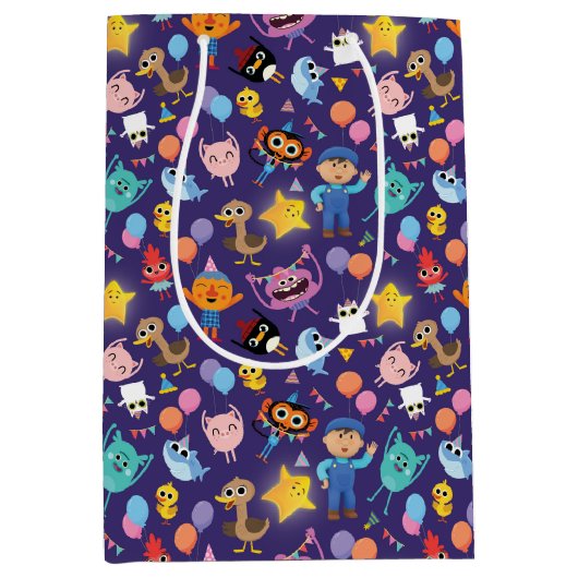 Super eenvoudige tekens Verjaardagspatroon Medium Cadeauzakje (Voorkant)