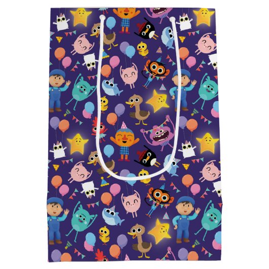 Super eenvoudige tekens Verjaardagspatroon Medium Cadeauzakje (Achterkant)