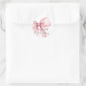 Super Elegant Blush Pink Bow Girl Verjaardag Ronde Sticker (Tas)
