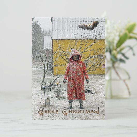 Super eng en leuk kerstkaart! feestdagenkaart (Staand voorkant)