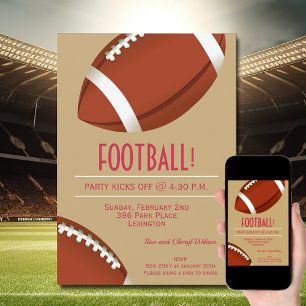 Super Fan Football Game Gold Party Kaart