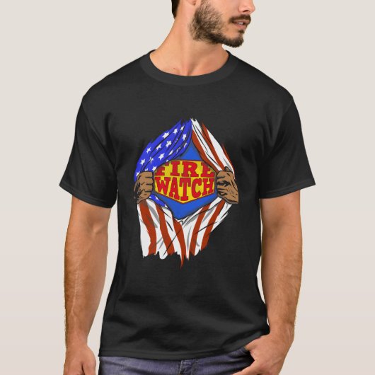 Super Fire Watch Hero-taak T-shirt (Voorkant)