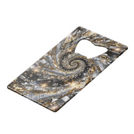 Super Flasher Spiraal Zilver & Goud Creditkaart Flessenopener