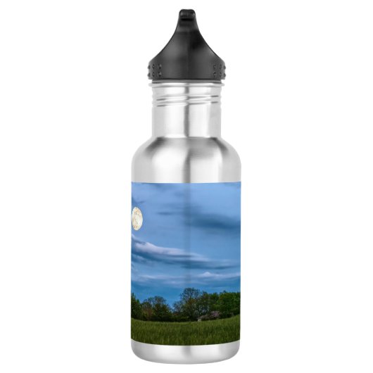 Super Flower Moon Over een Barn Water Flacon Waterfles (Rechts)