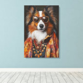 Super Fly Shetland Sheepdog | Sheltie Canvas Afdruk (Insitu (Houten vloer))