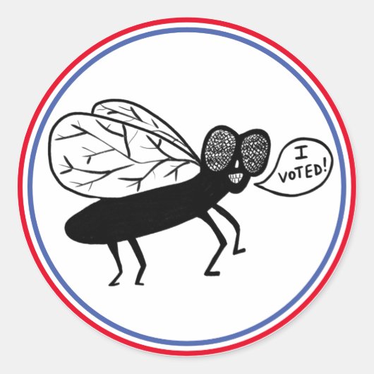 Super Fly zegt dat ik heb gestemd! Rood wit Blauw Ronde Sticker (Voorkant)