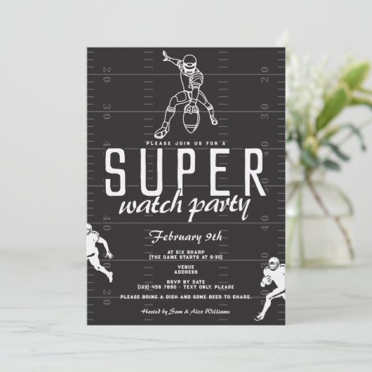 Super Football Game Day Sportkijkfeest Kaart (Staand voorkant)