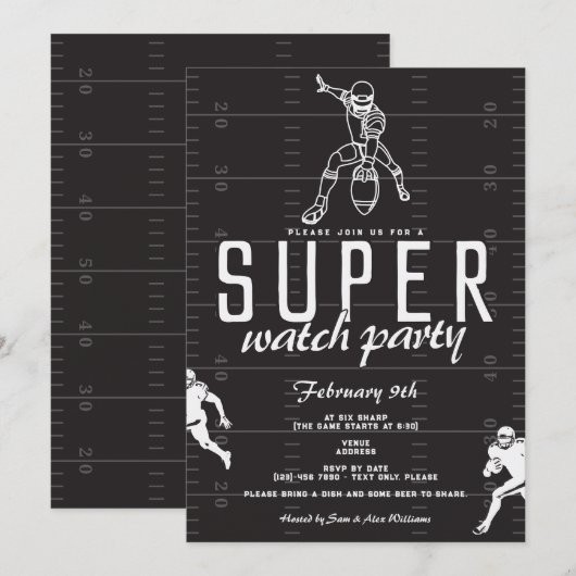 Super Football Game Day Sportkijkfeest Kaart (Voorkant / Achterkant)