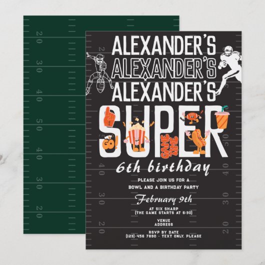 Super Football Game Sportverjaardagsfeestje Kaart (Voorkant / Achterkant)