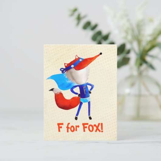 Super Fox Briefkaart (Staand voorkant)