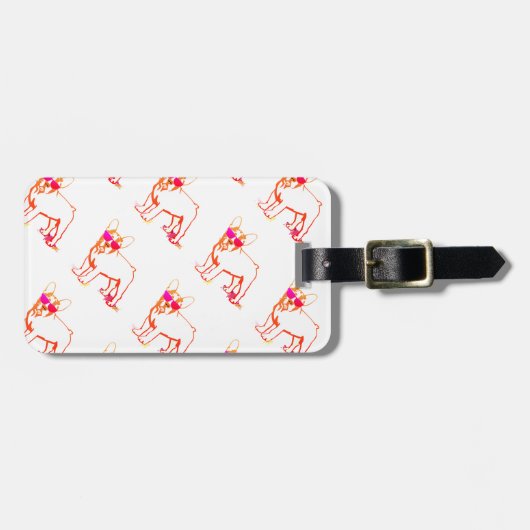 Super Franse Bulldog Bagagelabel (Voorkant horizontaal)