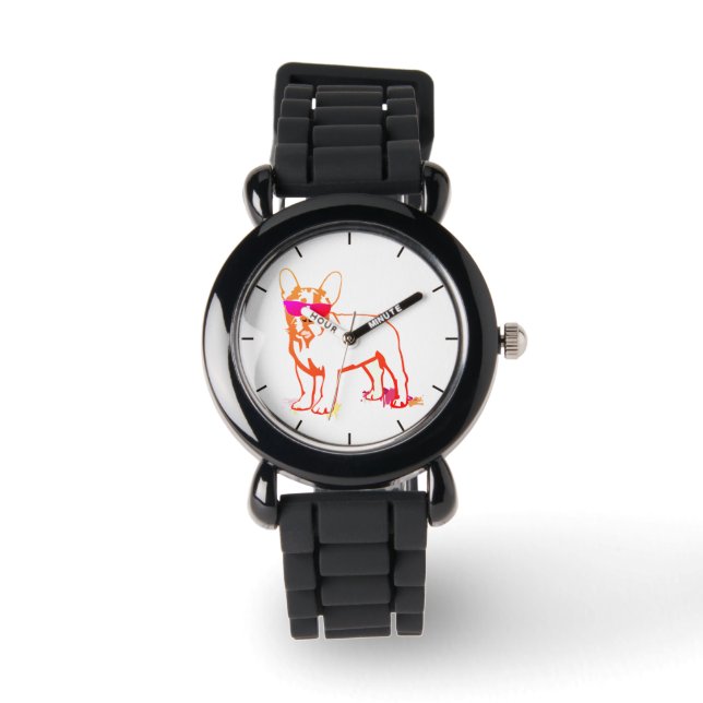 Super Franse Bulldog Horloge (Voorkant)