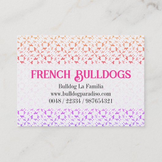 Super Frenchie Bulldog Rainbow Visitekaartje (Achterkant)