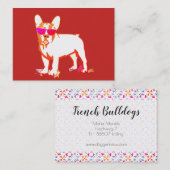 Super Frenchie Bulldog rood Visitekaartje (Voorkant / Achterkant)