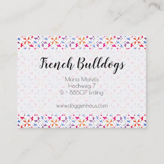 Super Frenchie Bulldog rood Visitekaartje (Achterkant)