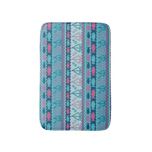 Super Fun Fish and Sailboat Pattern Badmat (Voorkant Verticaal)