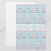 Super Fun Fish and Sailboat Pattern Briefpapier (Voorkant / Achterkant)