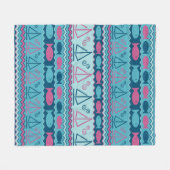 Super Fun Fish and Sailboat Pattern Fleece Deken (Voorkant (Horizontaal))