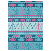 Super Fun Fish and Sailboat Pattern Klembord (Achterkant)