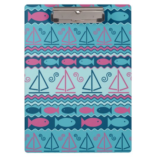 Super Fun Fish and Sailboat Pattern Klembord (Voorkant)