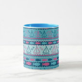 Super Fun Fish and Sailboat Pattern Mok (Midden)