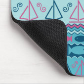Super Fun Fish and Sailboat Pattern Muismat (Hoek)