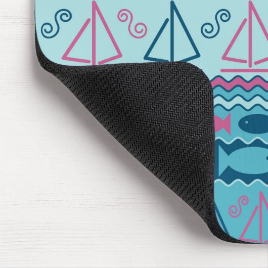 Super Fun Fish and Sailboat Pattern Muismat (Hoek)