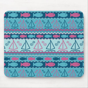 Super Fun Fish and Sailboat Pattern Muismat