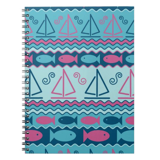Super Fun Fish and Sailboat Pattern Notitieboek (Voorkant)