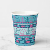 Super Fun Fish and Sailboat Pattern Papieren Bekers (Links)