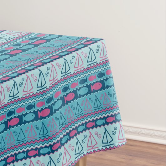 Super Fun Fish and Sailboat Pattern Tafelkleed (Voorbeeld)