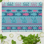 Super Fun Fish and Sailboat Pattern Theedoek (Gevouwen)