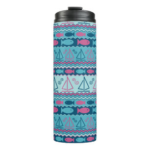 Super Fun Fish and Sailboat Pattern Thermosbeker