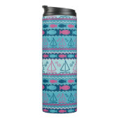 Super Fun Fish and Sailboat Pattern Thermosbeker (Geroteerd rechts)
