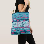 Super Fun Fish and Sailboat Pattern Tote Bag (Dichtbij)
