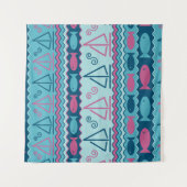 Super Fun Fish and Sailboat Pattern Wandkleed (Voorkant)