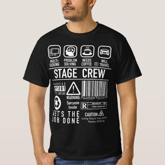 Super Funny Stage Crew shirt - Backstage Tech Week (Voorkant)